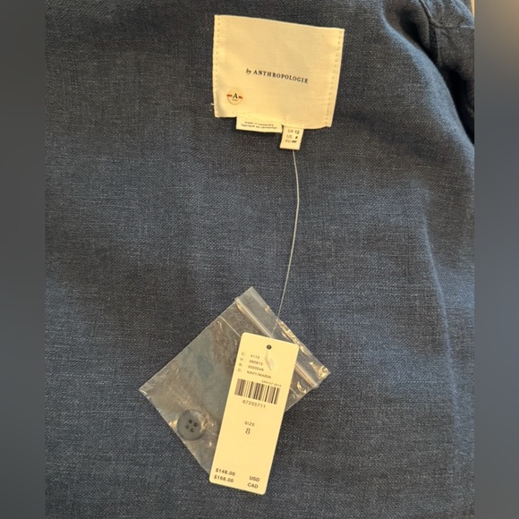 Anthropologie Vintage Washed Blazer Size 8 Navy - Picture 6 of 9